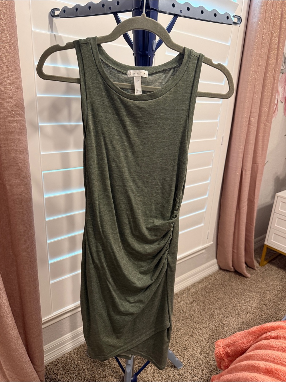 Leith Olive Green Crewneck Tank Top